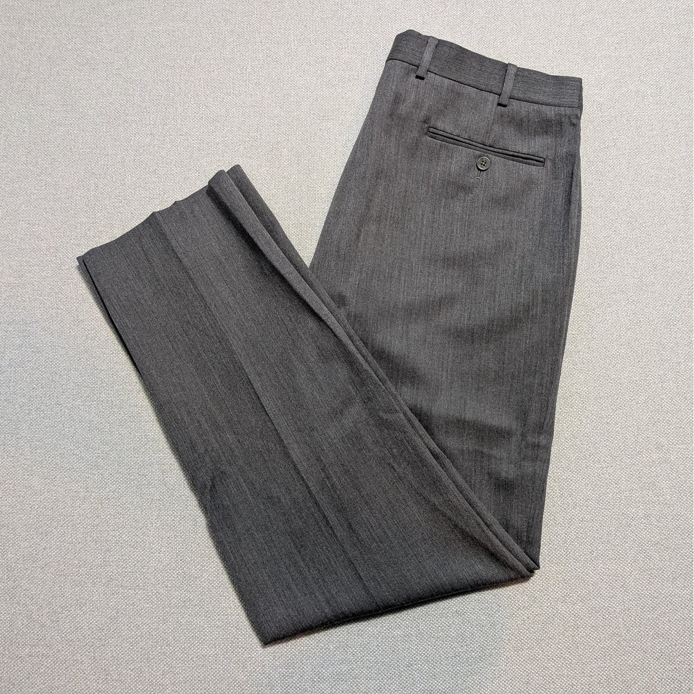 Brooks Brothers Madison Men's Gray 100% Wool Flat Front Dress Pants 37x32